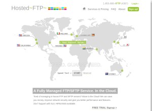 How hostedftp.com looks like on a tablet such as an iPad.