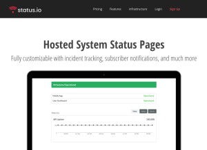 How hostedstatus.com looks like on a tablet such as an iPad.