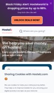 How hostelz.com looks like on a mobile device such as an iPhone.