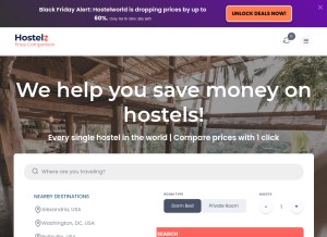 How hostelz.com looks like on a tablet such as an iPad.