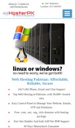 How hosterpk.com looks like on a mobile device such as an iPhone.