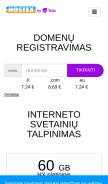 How hostex.lt looks like on a mobile device such as an iPhone.