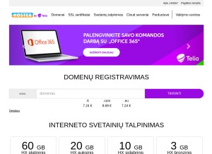 How hostex.lt looks like on a tablet such as an iPad.