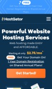 How hostgator.com looks like on a mobile device such as an iPhone.
