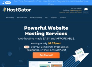 How hostgator.com looks like on a tablet such as an iPad.