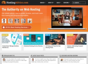 How hostingadvice.com looks like on a tablet such as an iPad.