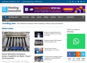 How hostingjournalist.com looks like on a tablet such as an iPad.
