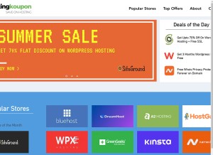 How hostingkoupon.com looks like on a tablet such as an iPad.