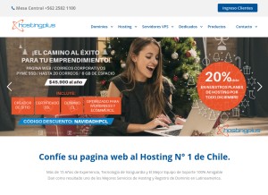 How hostingplus.cl looks like on a tablet such as an iPad.