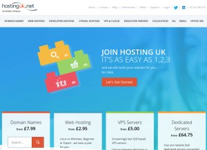 How hostinguk.net looks like on a tablet such as an iPad.