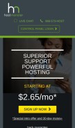 How hostmonster.com looks like on a mobile device such as an iPhone.