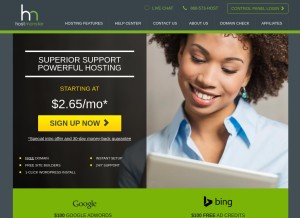 How hostmonster.com looks like on a tablet such as an iPad.