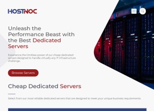 How hostnoc.com looks like on a tablet such as an iPad.