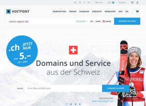 How hostpoint.ch looks like on a tablet such as an iPad.