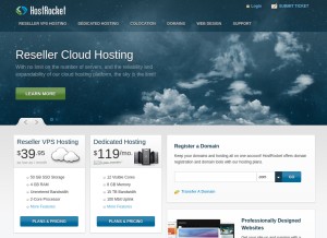 How hostrocket.com looks like on a tablet such as an iPad.
