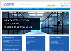 How hostsg.com looks like on a tablet such as an iPad.