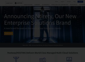 How hostway.com looks like on a tablet such as an iPad.