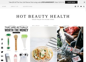How hotbeautyhealth.com looks like on a tablet such as an iPad.
