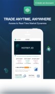 How hotbit.io looks like on a mobile device such as an iPhone.