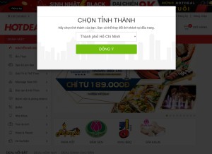 How hotdeal.vn looks like on a tablet such as an iPad.