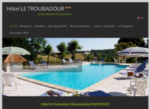 How hotel-troubadour.com looks like on a tablet such as an iPad.