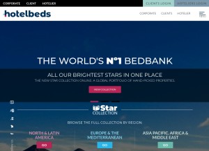 How hotelbeds.com looks like on a tablet such as an iPad.