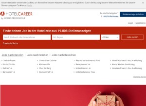 How hotelcareer.de looks like on a tablet such as an iPad.