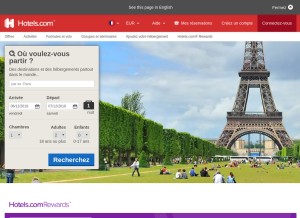 How hoteles.com looks like on a tablet such as an iPad.