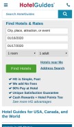 How hotelguides.com looks like on a mobile device such as an iPhone.