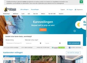 How hotelkamerveiling.nl looks like on a tablet such as an iPad.