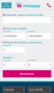 How hotelopia.fr looks like on a mobile device such as an iPhone.