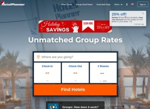 How hotelplanner.com looks like on a tablet such as an iPad.