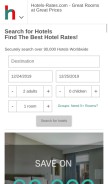 How hotels-rates.com looks like on a mobile device such as an iPhone.