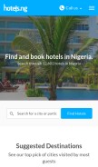 How hotels.ng looks like on a mobile device such as an iPhone.