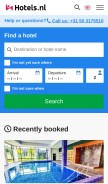 How hotels.nl looks like on a mobile device such as an iPhone.