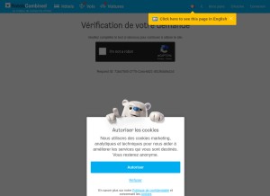 How hotelscombined.fr looks like on a tablet such as an iPad.