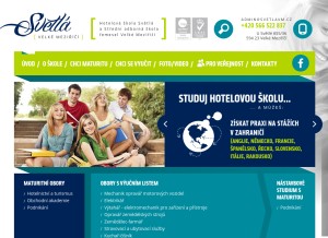 How hotelskola.cz looks like on a tablet such as an iPad.