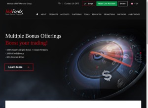 How hotforex.com looks like on a tablet such as an iPad.