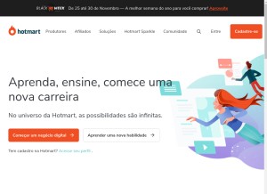How hotmart.com looks like on a tablet such as an iPad.