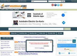 How hotnigerianjobs.com looks like on a tablet such as an iPad.