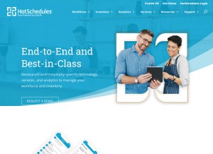 How hotschedules.com looks like on a tablet such as an iPad.