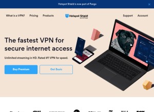 How hotspotshield.com looks like on a tablet such as an iPad.