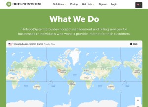 How hotspotsystem.com looks like on a tablet such as an iPad.