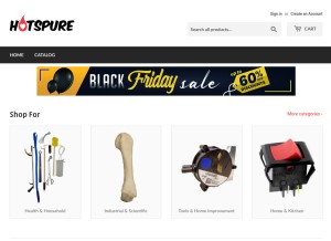 How hotspure.com looks like on a tablet such as an iPad.