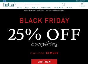 How hotter.com looks like on a tablet such as an iPad.