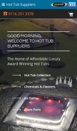 How hottubsuppliers.com looks like on a mobile device such as an iPhone.