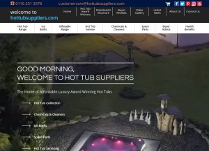 How hottubsuppliers.com looks like on a tablet such as an iPad.
