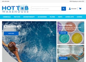 How hottubwarehouse.com looks like on a tablet such as an iPad.