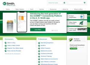 How hotwater.com looks like on a tablet such as an iPad.