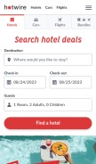 How hotwire.com looks like on a mobile device such as an iPhone.